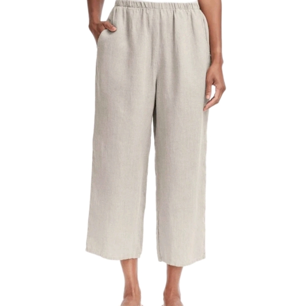 Flax Wide-Leg Linen Pants in Light Natural
